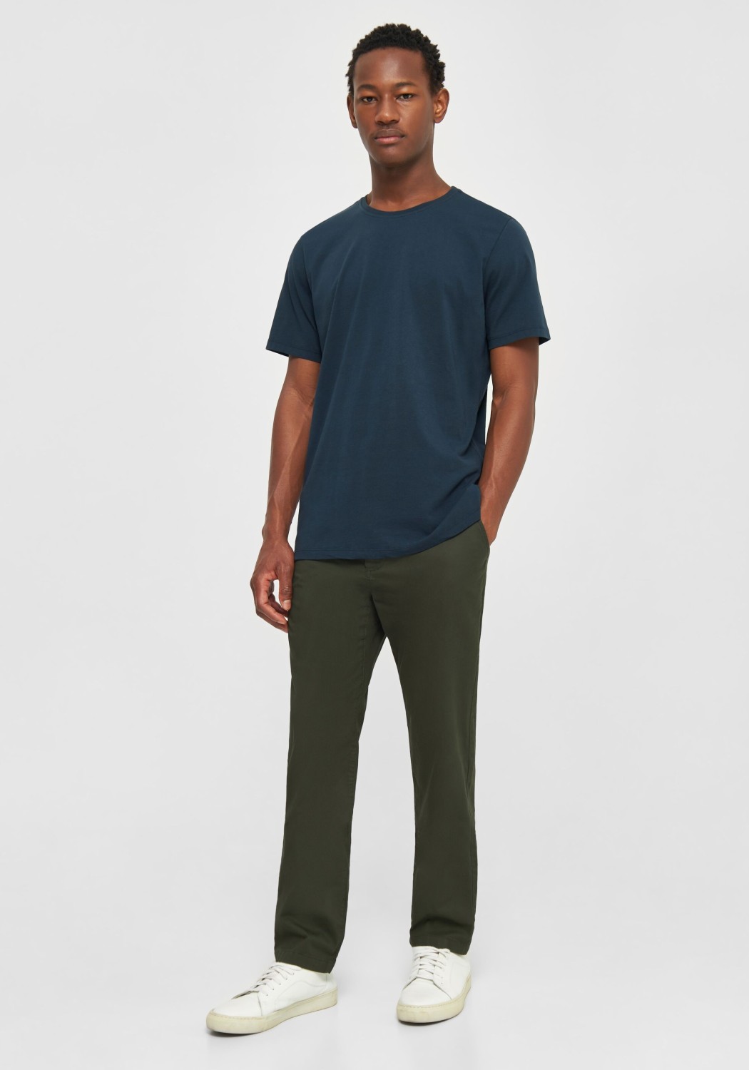 Knowledge Cotton Apparel T-Shirt Basic Tee Total Eclipse