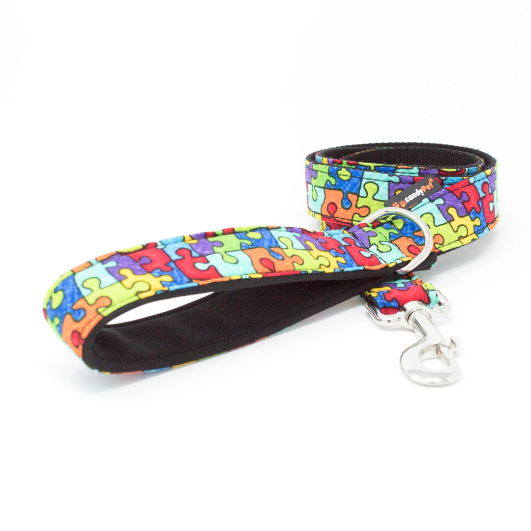 Guia para cães candyPet® - 120 cm com alça acolchoada - Modelo multicolorido