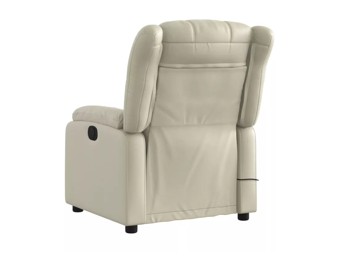 Fauteuil de massage inclinable électrique crème similicuir