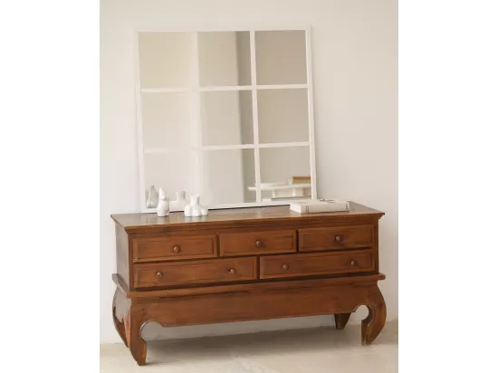 Miroir de fenêtre de couleur blanc 90x90cm