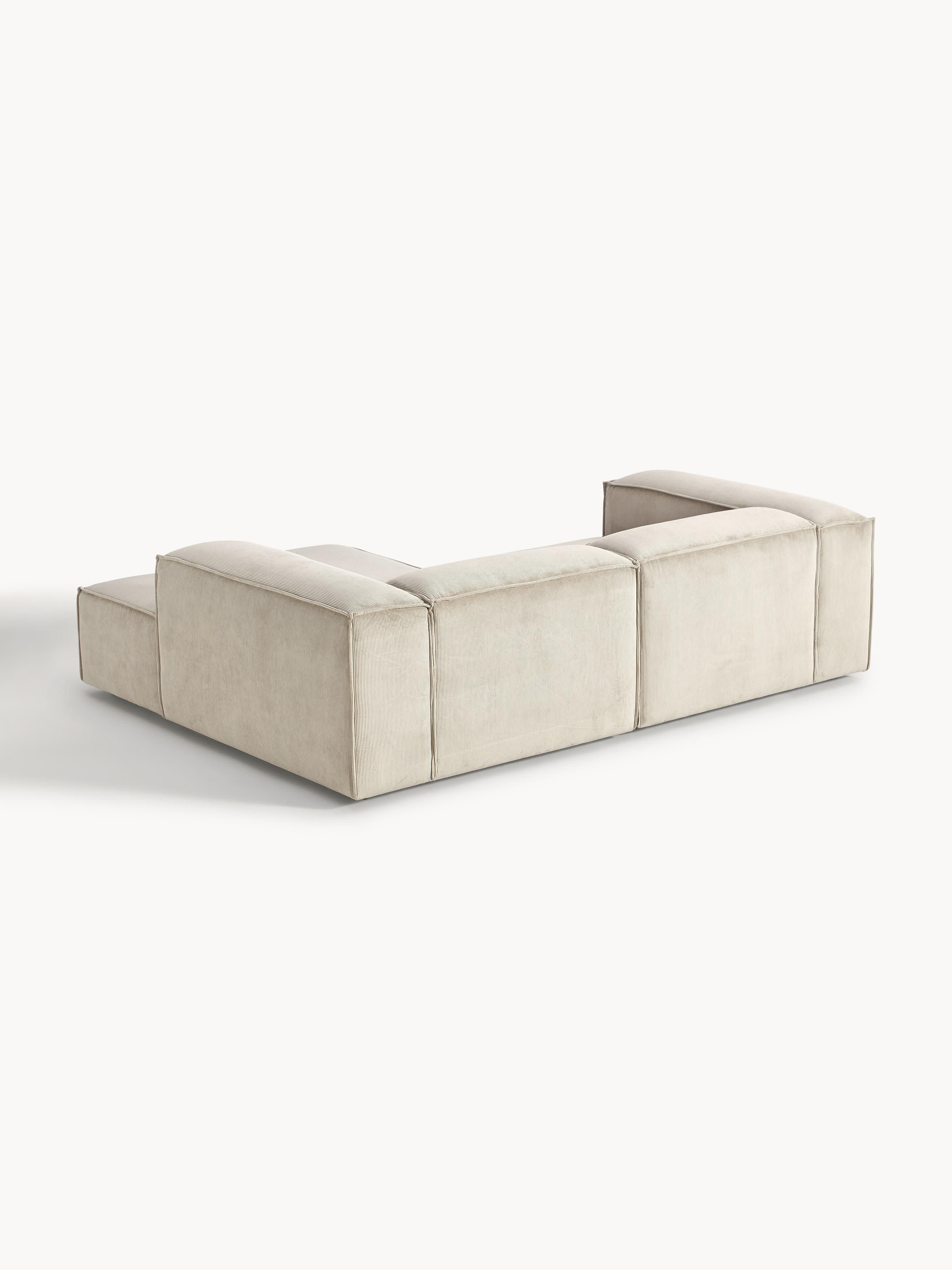 Ribfluwelen modulaire hoekbank Lennon (2-zits)