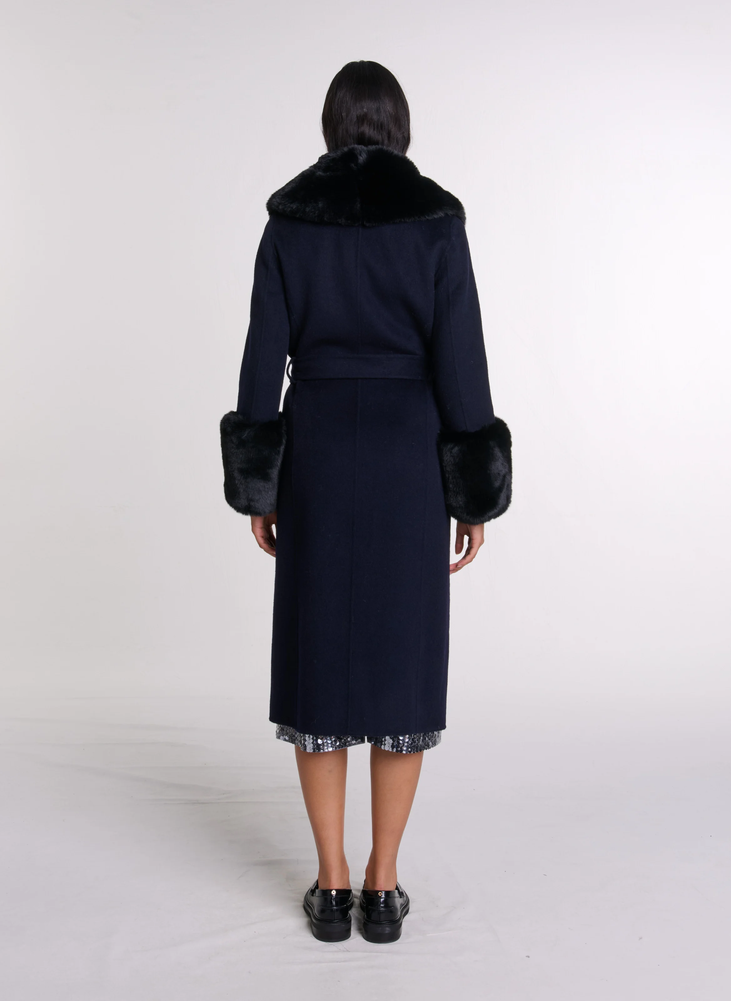 Manteau long double face | Bleu