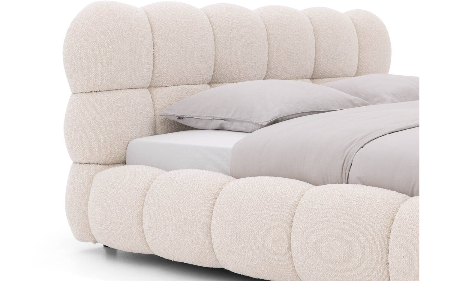 Goossens Gestoffeerd Bedframe Cloud - 180 x 200 - Ahenk 9851 beige -