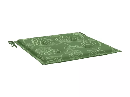 Coussins de chaise lot de 2 motif de feuilles 40x40x3 cm tissu