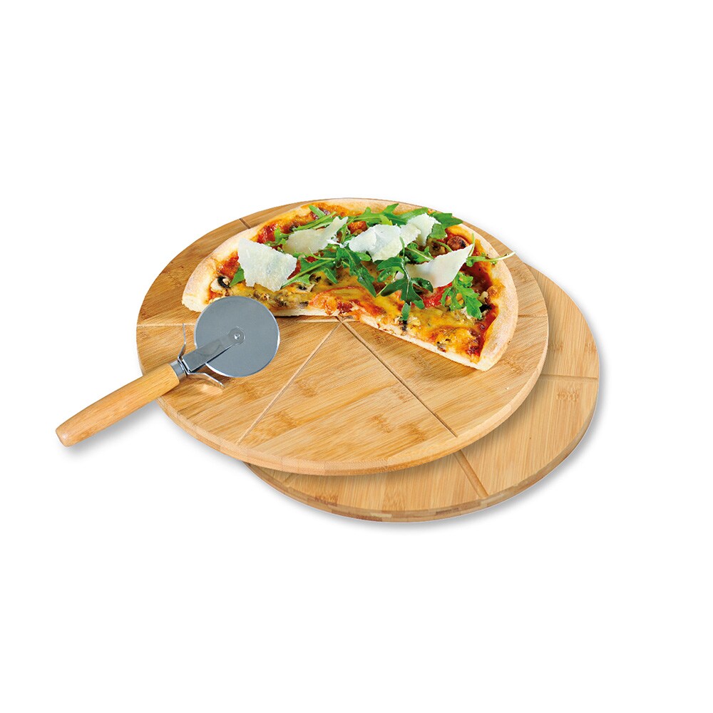 Pizza-Teller, 2er Set, mit Pizza-Schneider