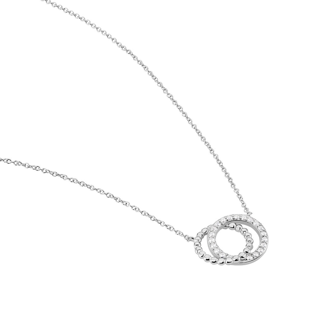 Collier Magou Argent Blanc Oxyde De Zirconium