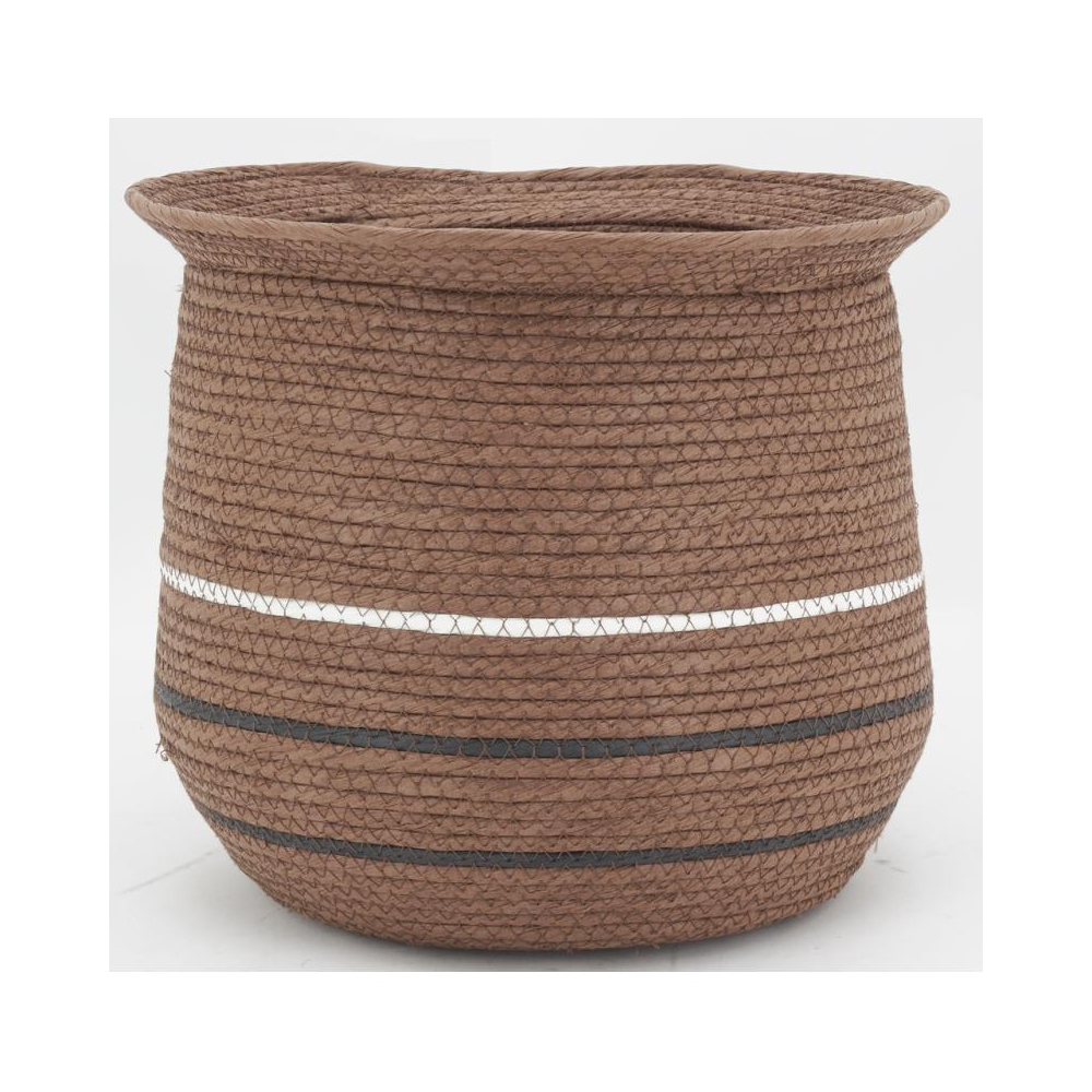 Cache-pots en jonc marron (lot de 3)