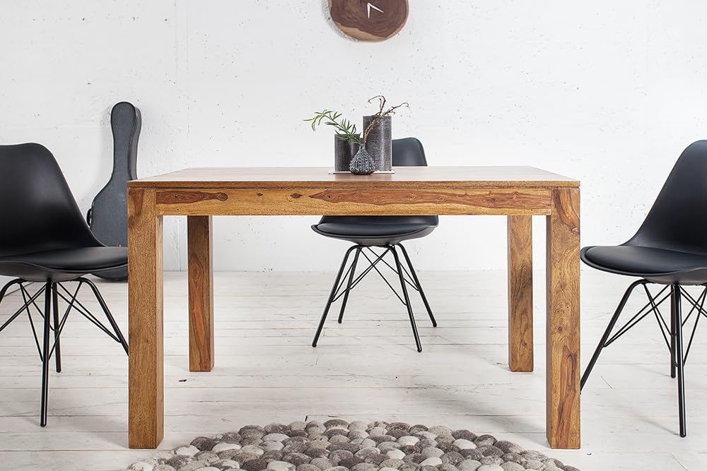 Invicta Interior Massiver Esstisch Pure 120-200 cm Sheesham Massivholz ausziehbar Holztisch Küchentisch mit Ansteckplatten