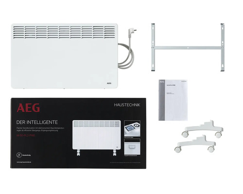 AEG vrijstaande/wandconvectorkachel met elektronische regeling, 73,8 x 45 cm, 2000 W, wit