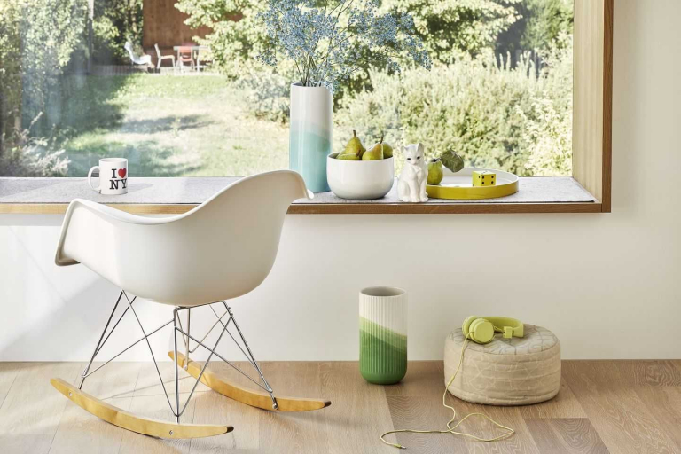 Vitra Eames RAR schommelstoel esdoorn chroom, Pale Rose