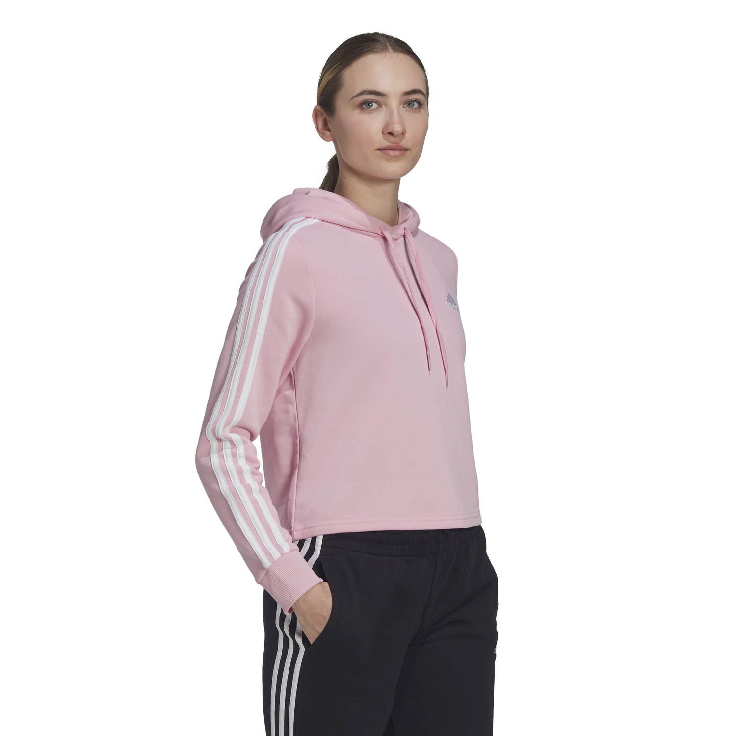 adidas  3 Stipes Cropped Hoodie