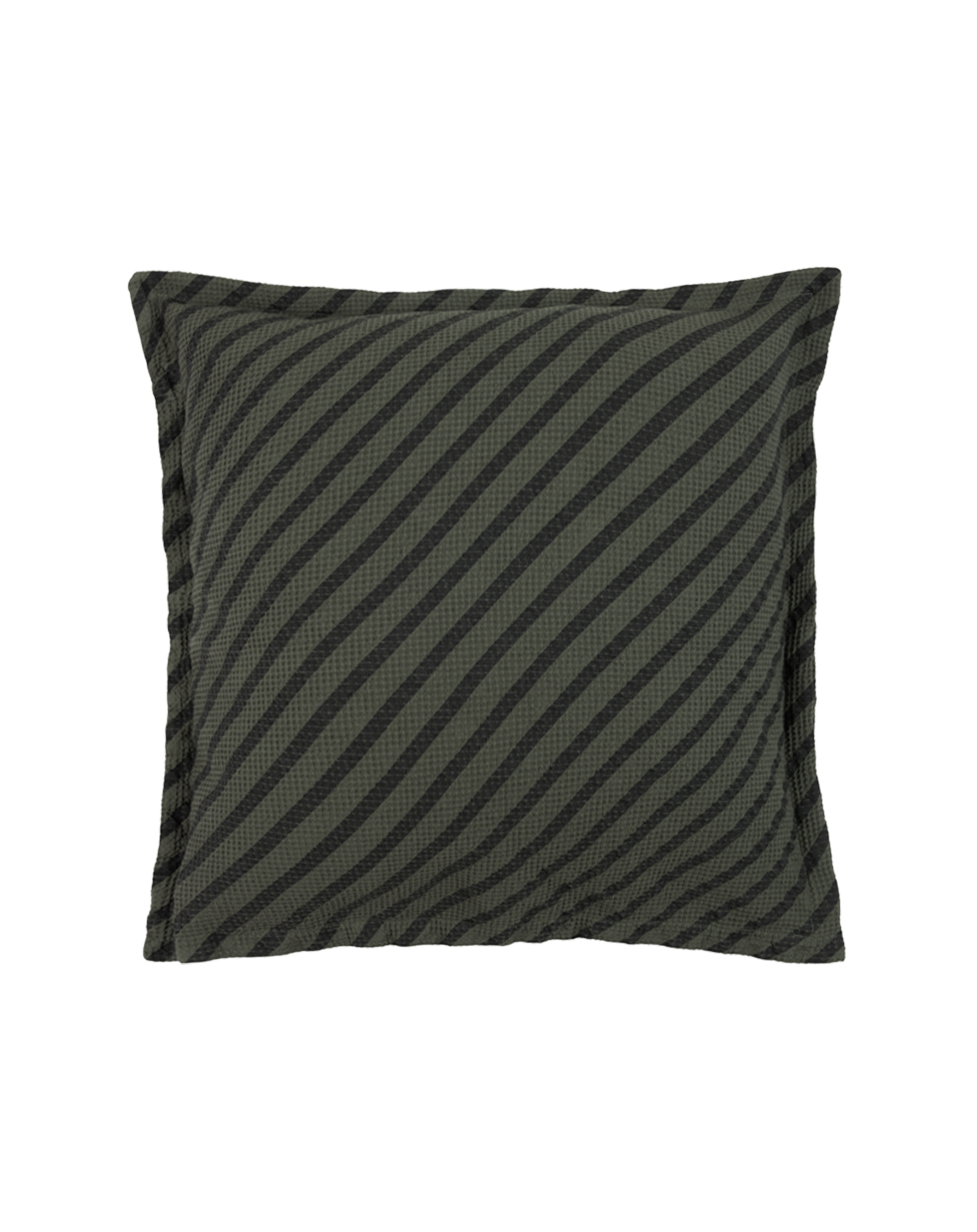 Coussin landscape en coton lavé gauffré | Vert