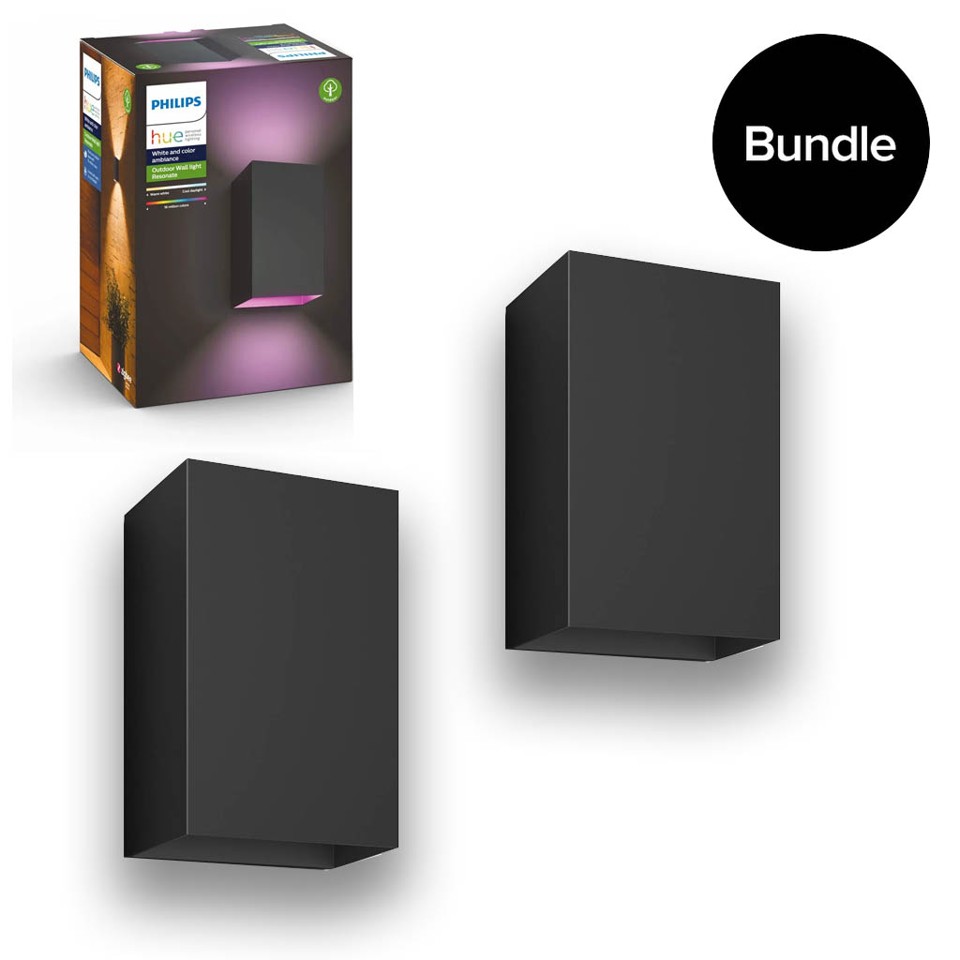Philips Hue - 2x Resonate Udendørs Væglampe - White & Color Ambiance - Bundle