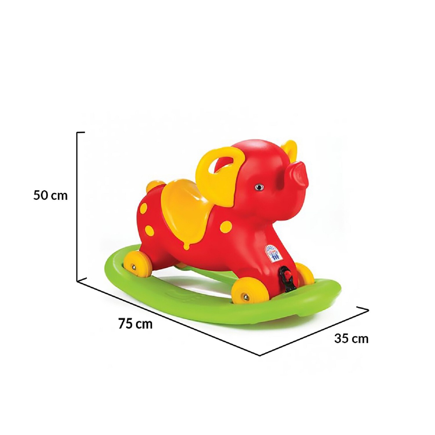 Pilsan Rocking Elefant 2 in 1, Schaukeltier, Rutscher aus Kunststoff mit Rollen