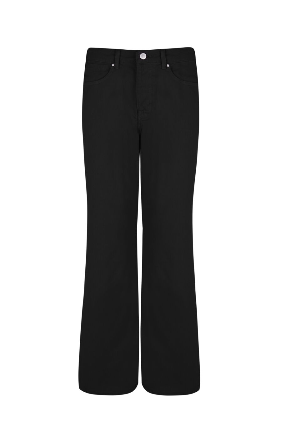 Calça jeans Jimena de perna larga - Preta