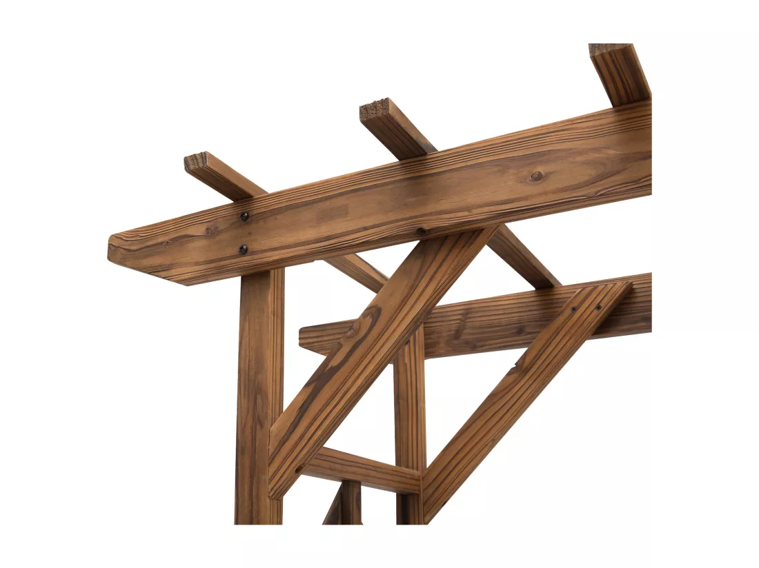 Arche de jardin arche à rosiers style exotique dim. 140L x 65l x 200H cm bois de sapin