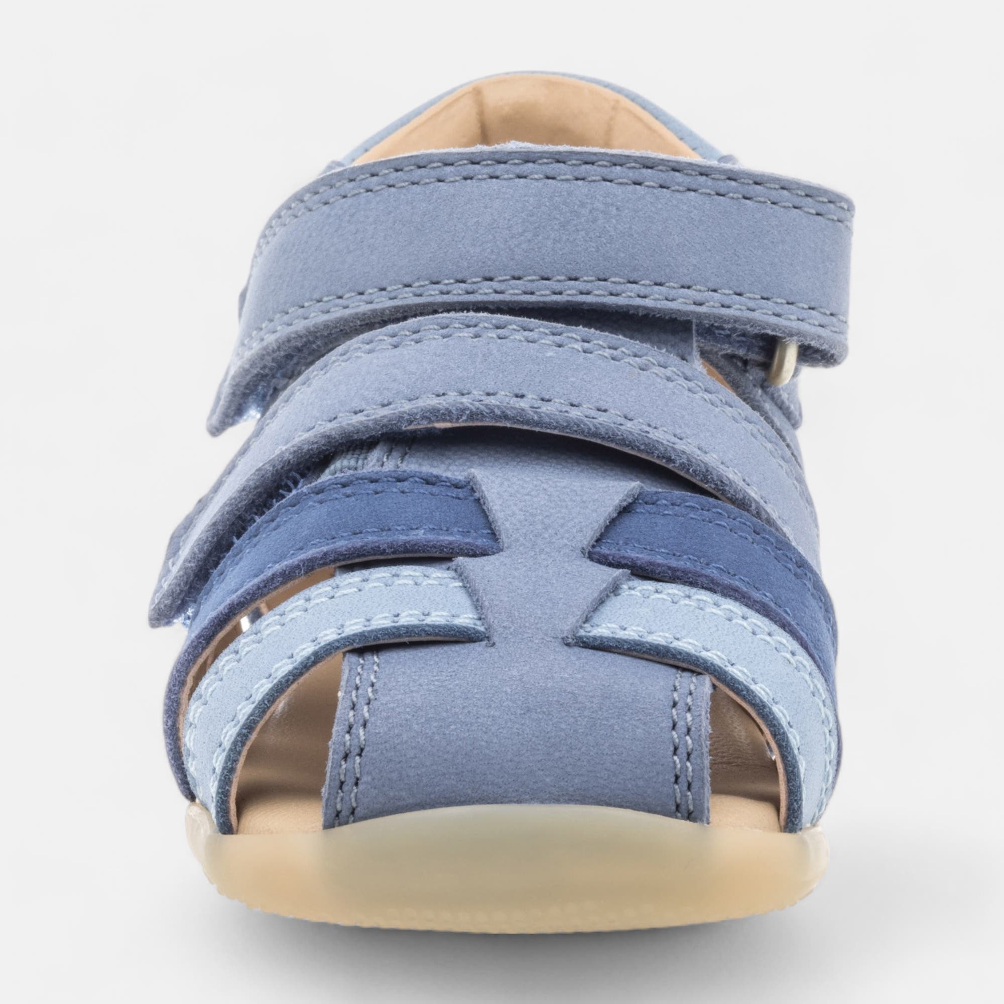Nu-pieds Bébé garçon en cuir bleu