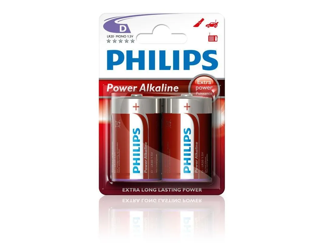 Philips Power Life LR20P2B - Batteri 2 x D - Alkalisk
