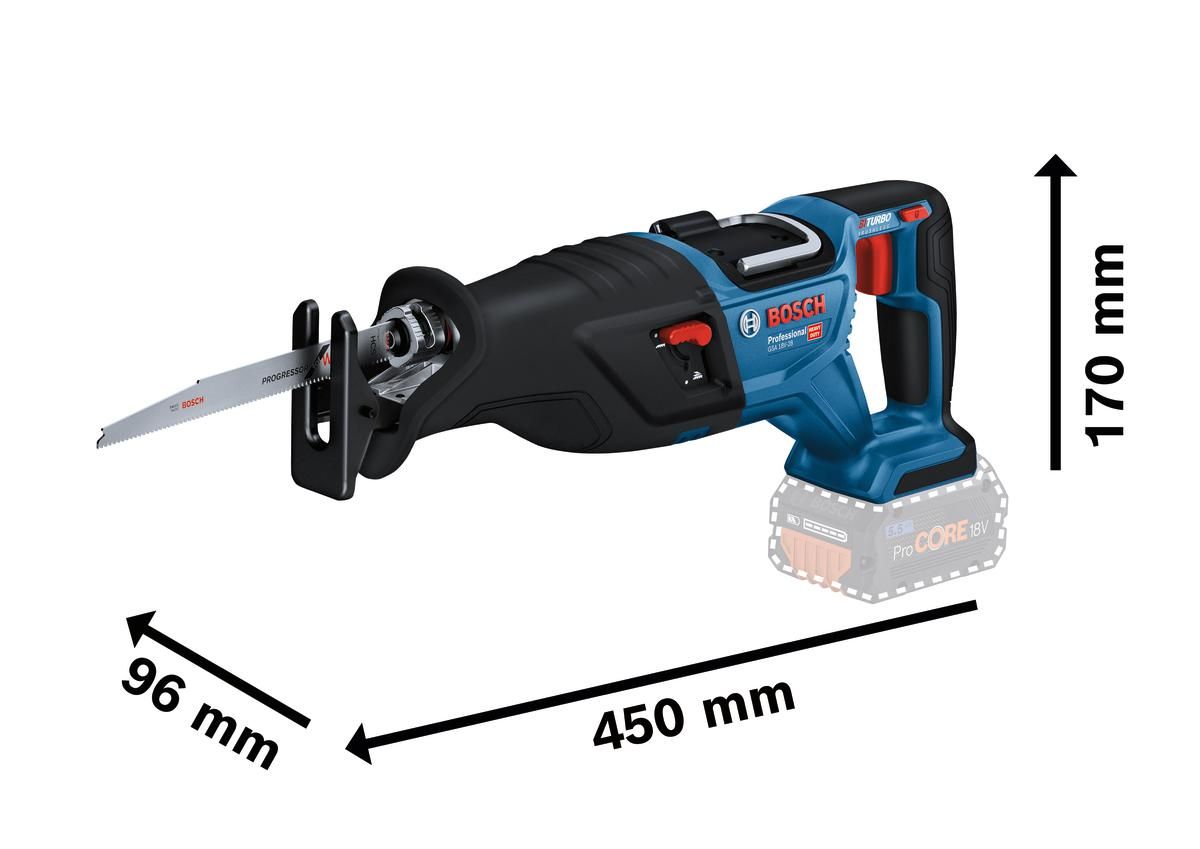 Bosch Professional GSA 18V-28 Accu Reciprozaag BITURBO 18V Basic Body in L-Boxx - 06016C0001