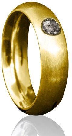 Gouden bolle asring met ronde askamer