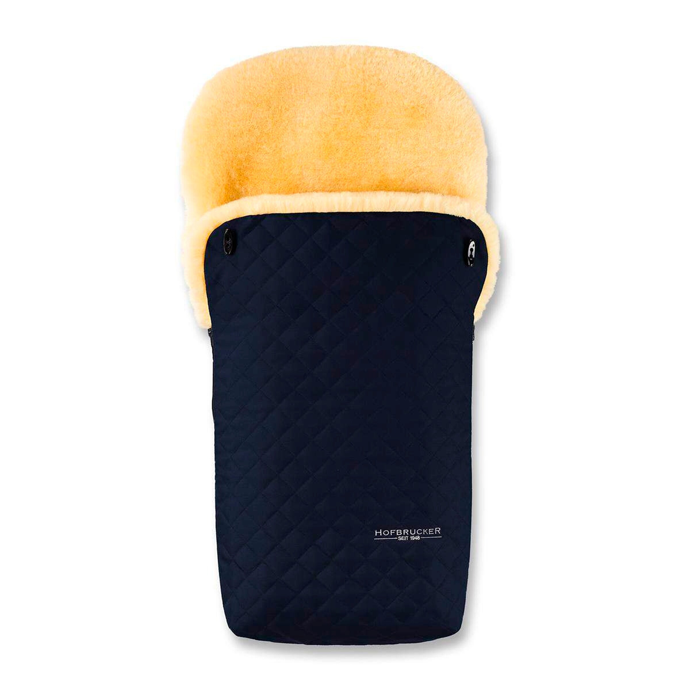 Hofbrucker Kinderwagen Lammfell-Fußsack Putzi Limited Edition Navy Blue gesteppt