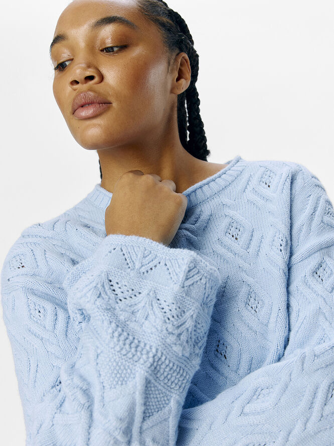 Object OBJALYSSA LO L/S KNIT PULLOVER 137 Kentucky blue/melange