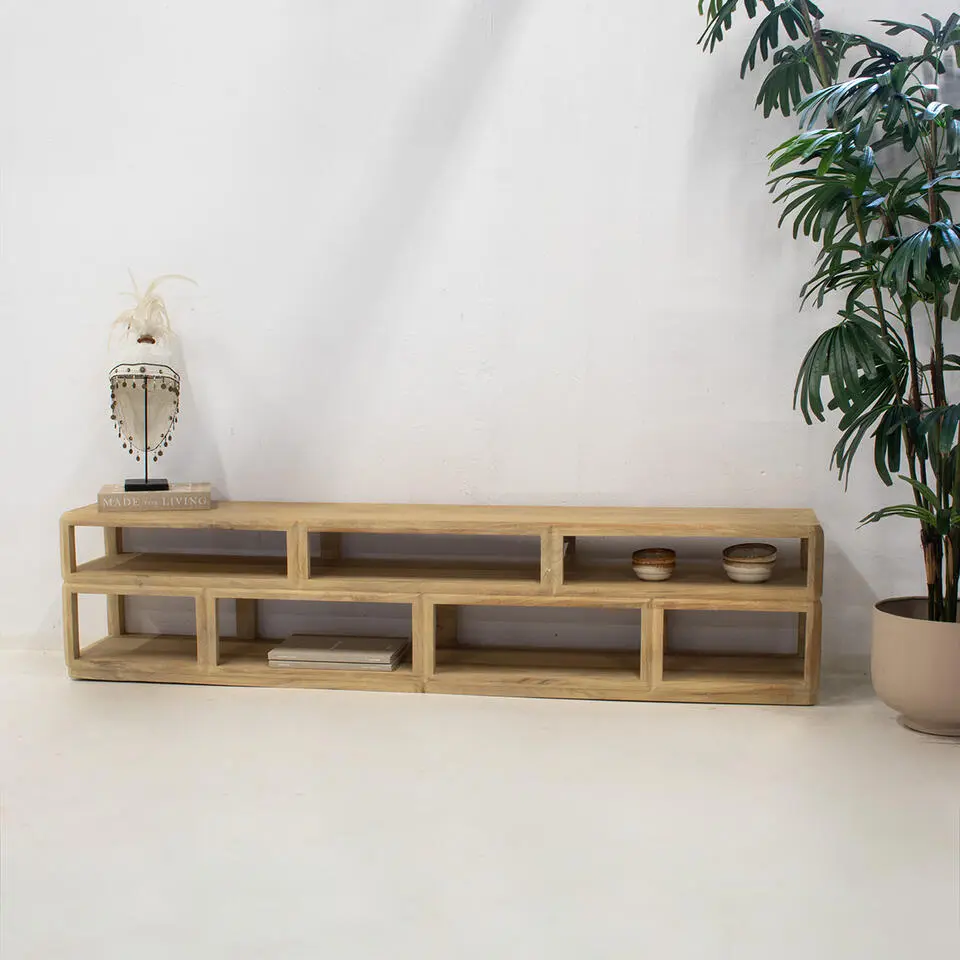 Tv-meubel Naturel Mangohout - 200x35x45cm - Eline