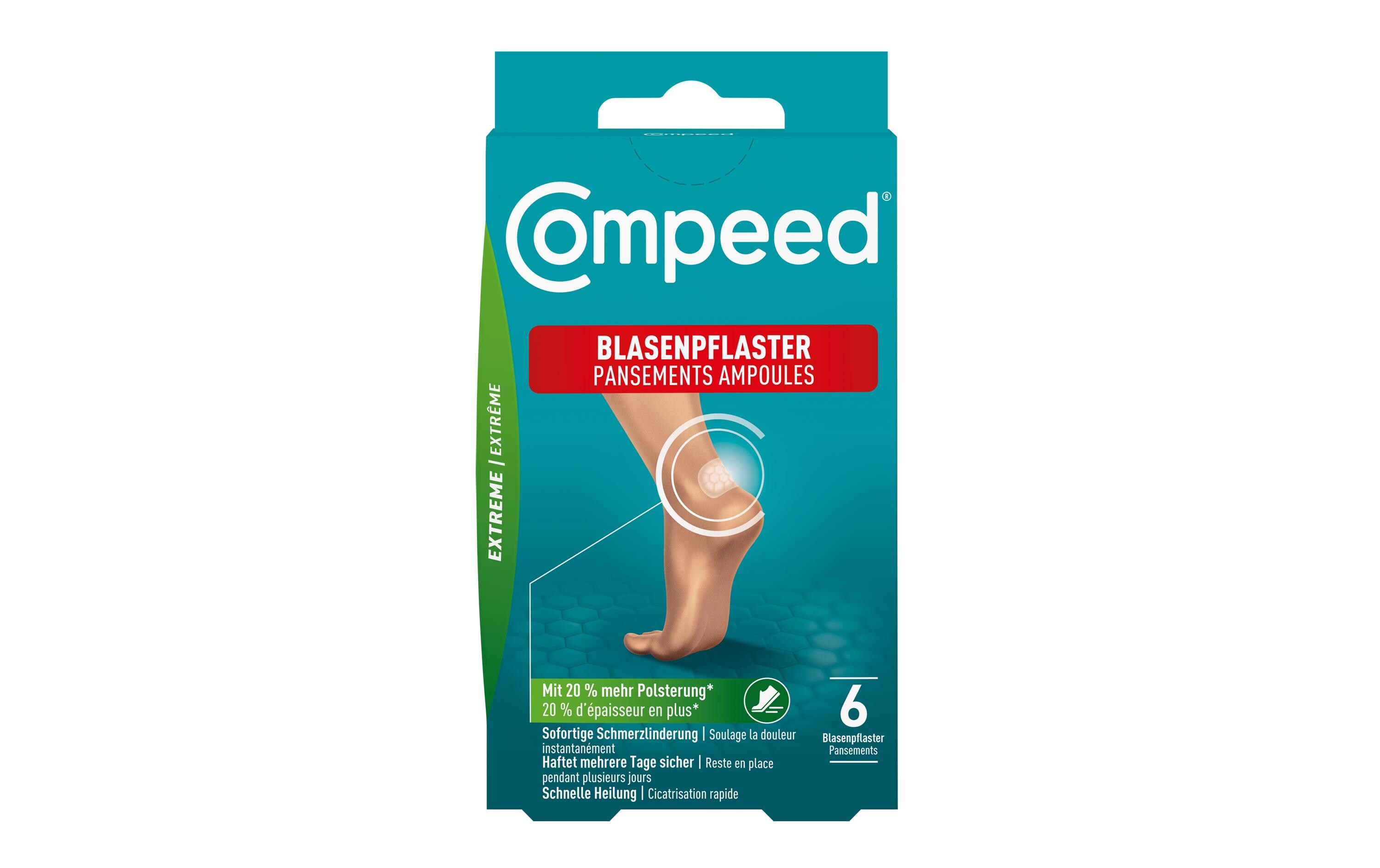 Blasenpflaster Ferse Extreme 6.8 cm x 4.2 cm, 6 StückBlasenpflaster für grosse Blasen mit Extra-Polsterung