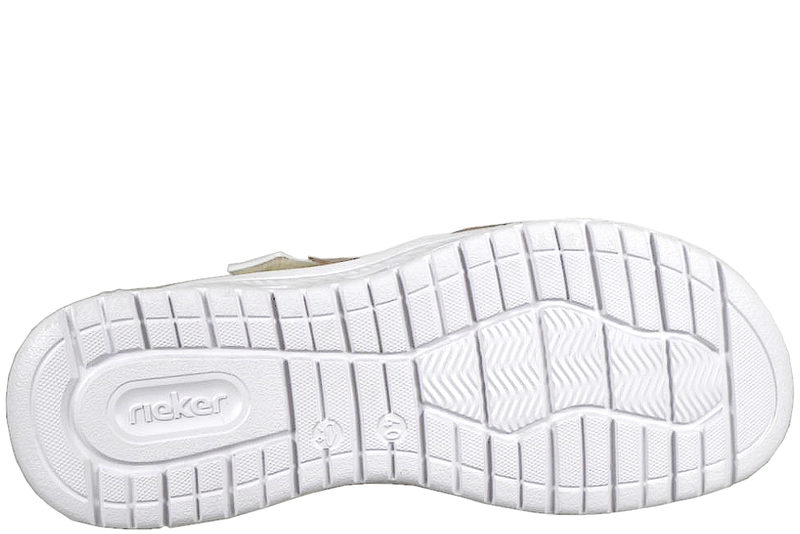 RIEKER SANDAL I STØVET ROSA TEKSTIL