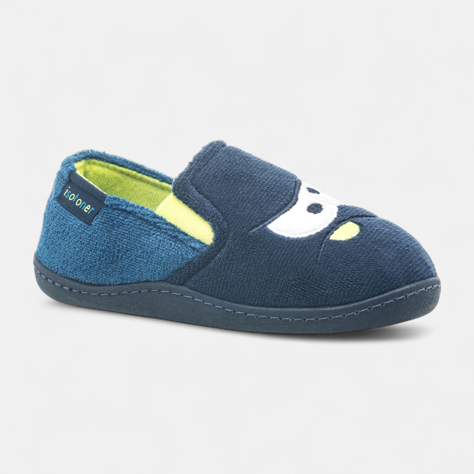 Pantoufles pieds sensibles Garçon bleu marine