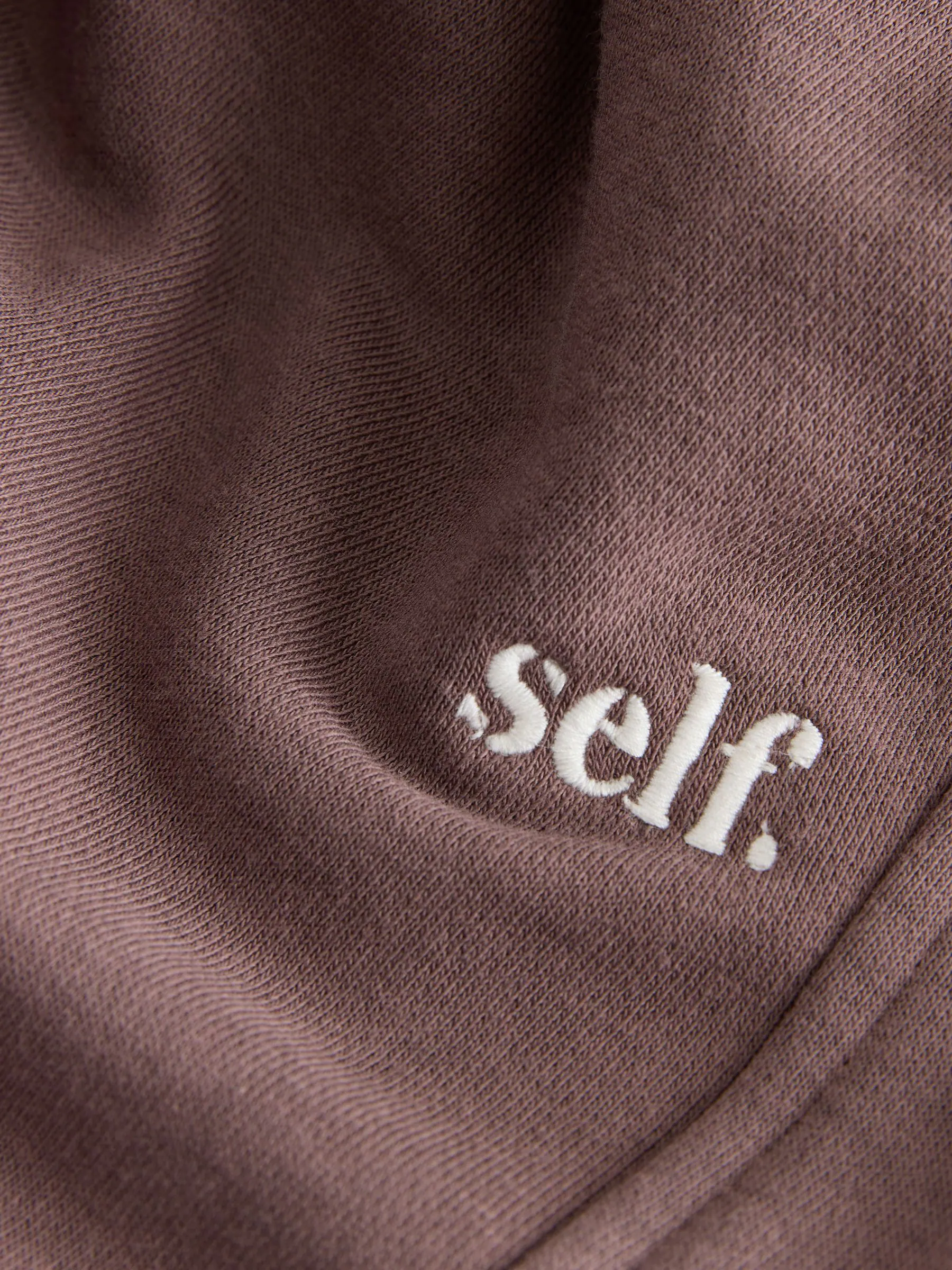 Bruin - Self. joggingbroek met boorden
