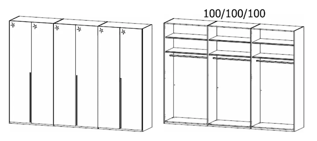 Kleiderschrank Montclar-Extra 301 x 223 cm
