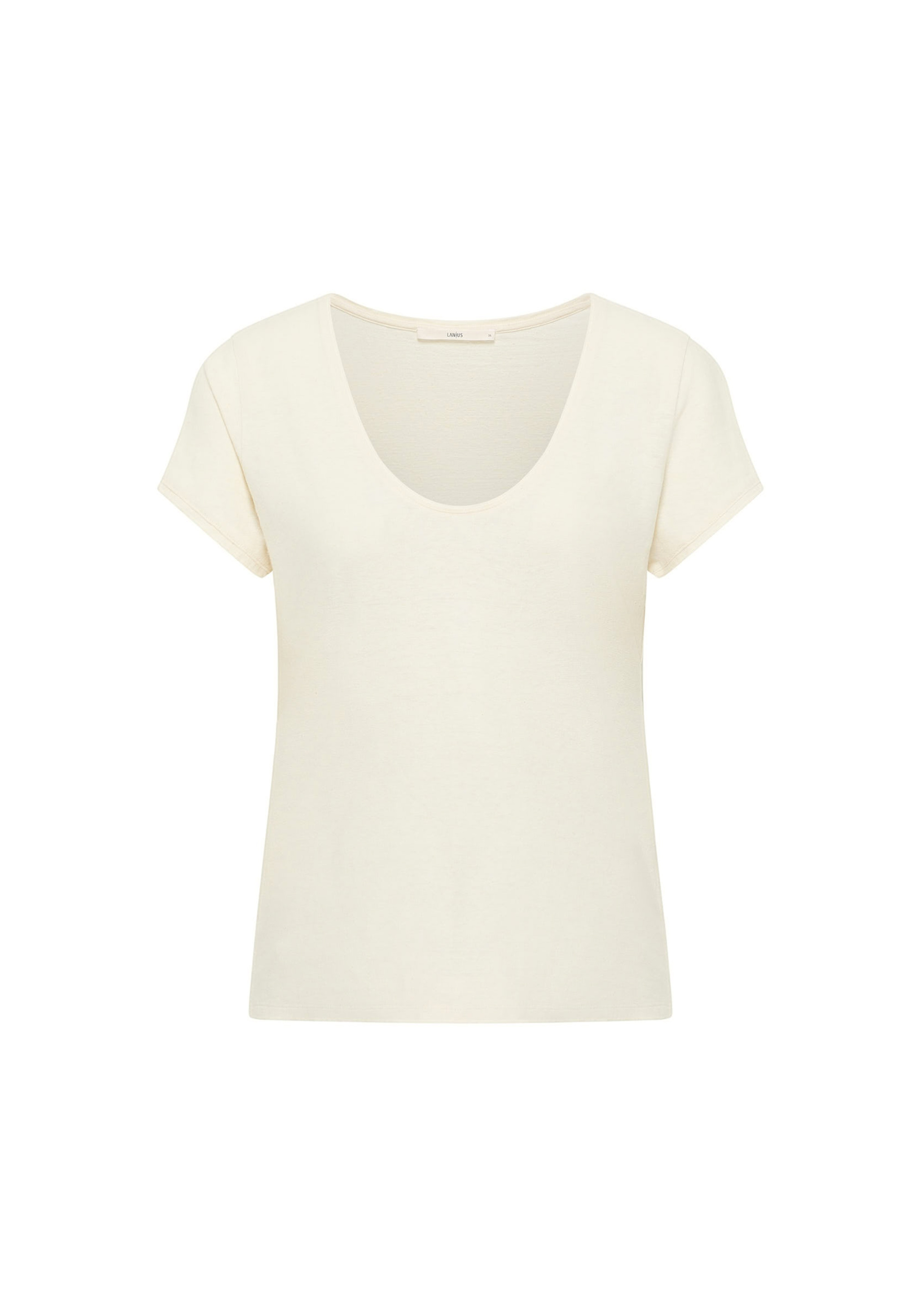 Lanius Shirt mit tiefem Ausschnitt Natural Undyed