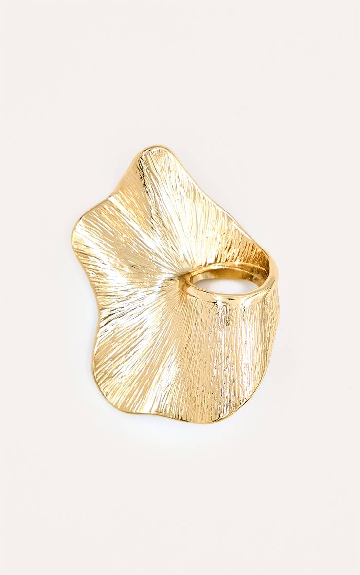 Doré Bague Statement Texturée À Chevauchement
