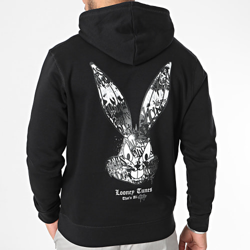 Sweat Capuche Bugs Bunny Graffiti Grey Noir