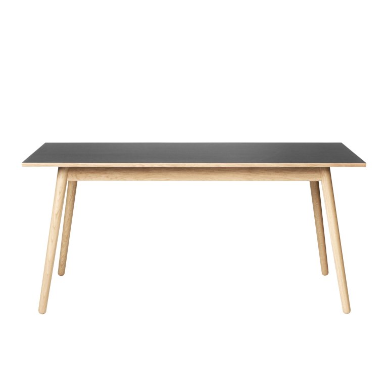 FDB Møbler C35B eettafel 160x82 eiken zwart blad