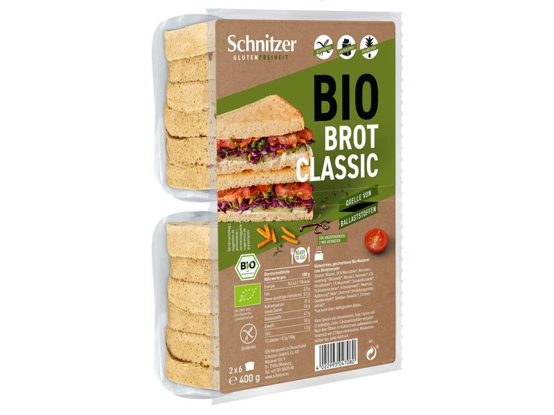 Schnitzer Bio Helles Schnittbrot 400 g Glutenfreies Maisbrot zum Direktverzehr
