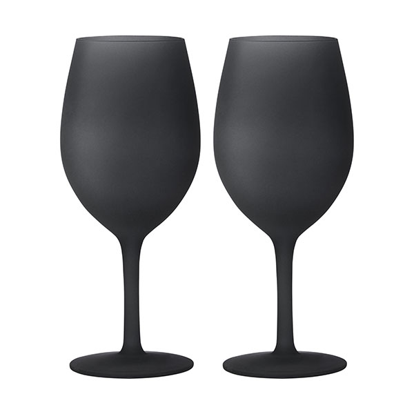 Lot de 2 verres à vin Satin noir Polycarbonate 60 cl