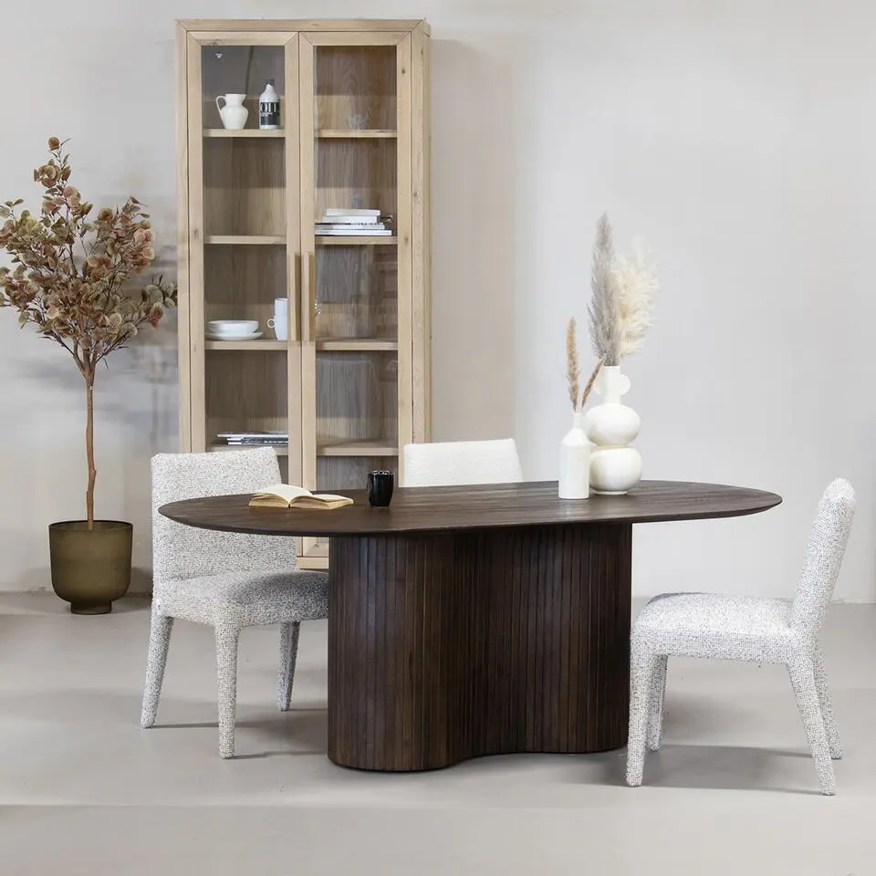 Eettafel Ovaal 240cm - Donkerbruin - Hout - Tafel Ava