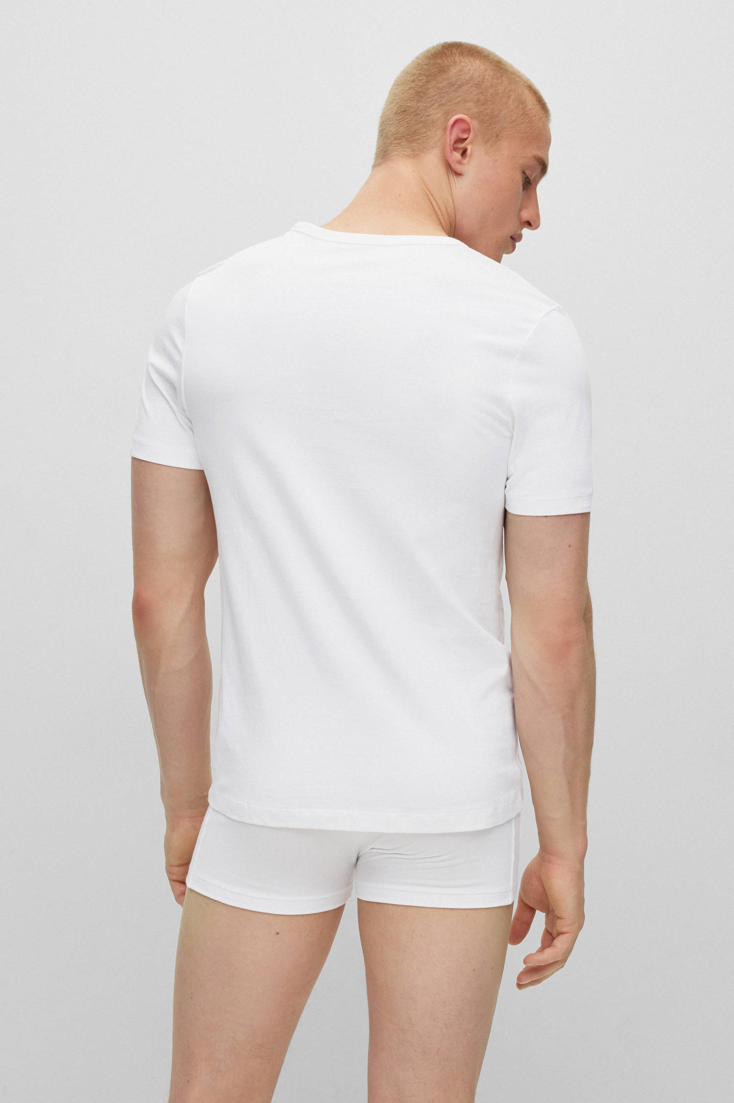 BOSS ondershirt (set van 3) wit