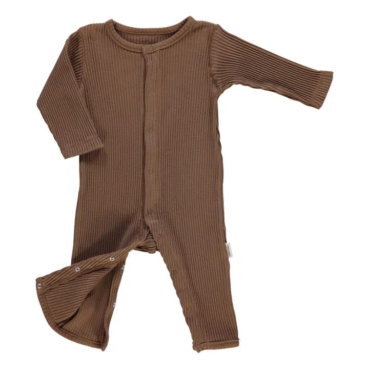 Poudre Organic Pyjama Airelle Côtelé | Marron