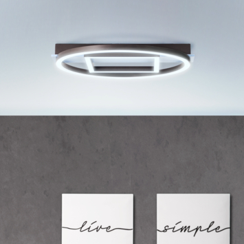 Brilliant plafondlamp Maureen 24W 2500 lm zwart/hout