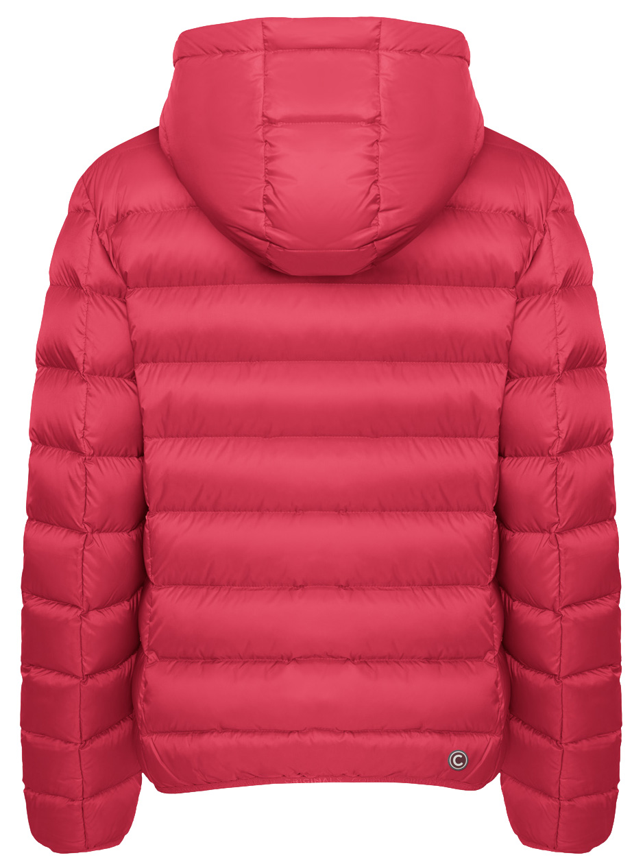 Iridescent Down Jacket With Fixed Hood Dame Rebel Pink