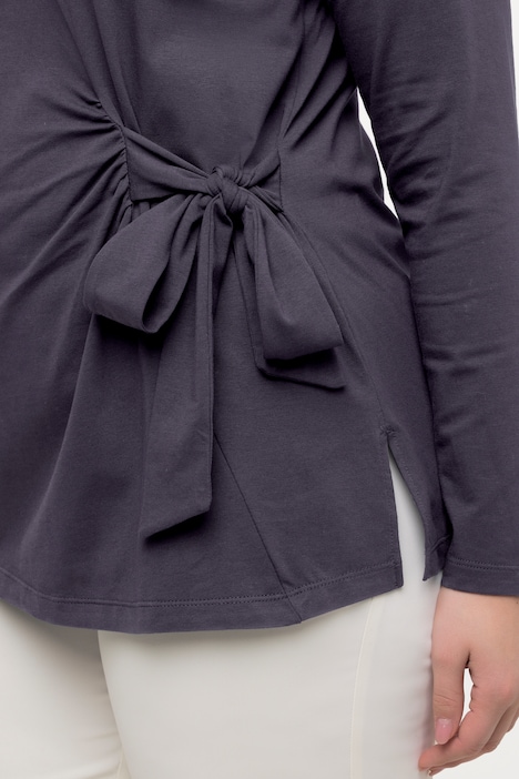 Shirt, Zierknoten, Classic, V-Ausschnitt, Langarm