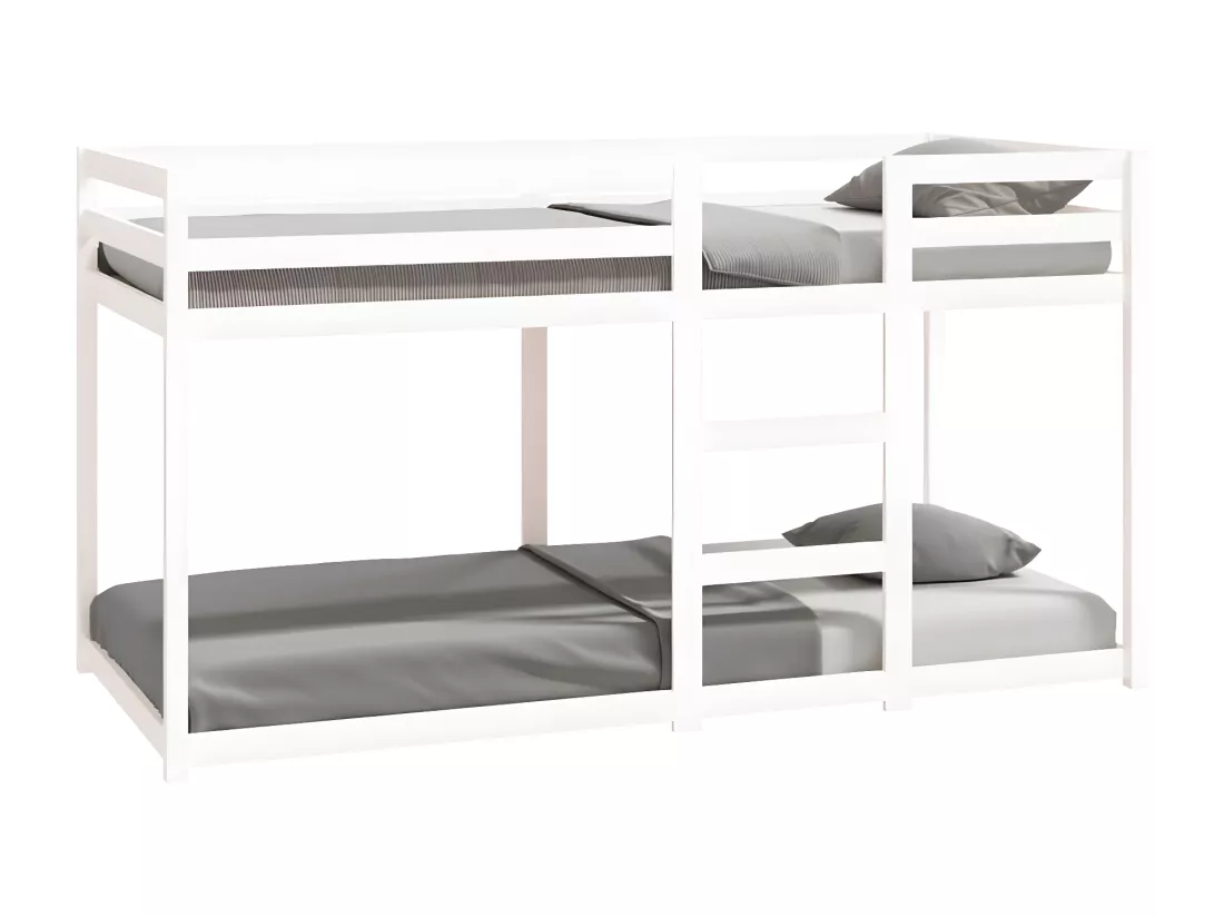 Lit superposé Blanc 90x200 cm Bois de pin massif