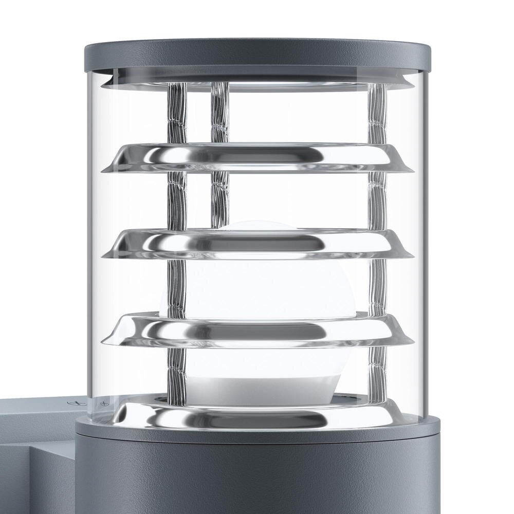 Bronx wandlamp in grijs, E27, IP54, 1-lichts