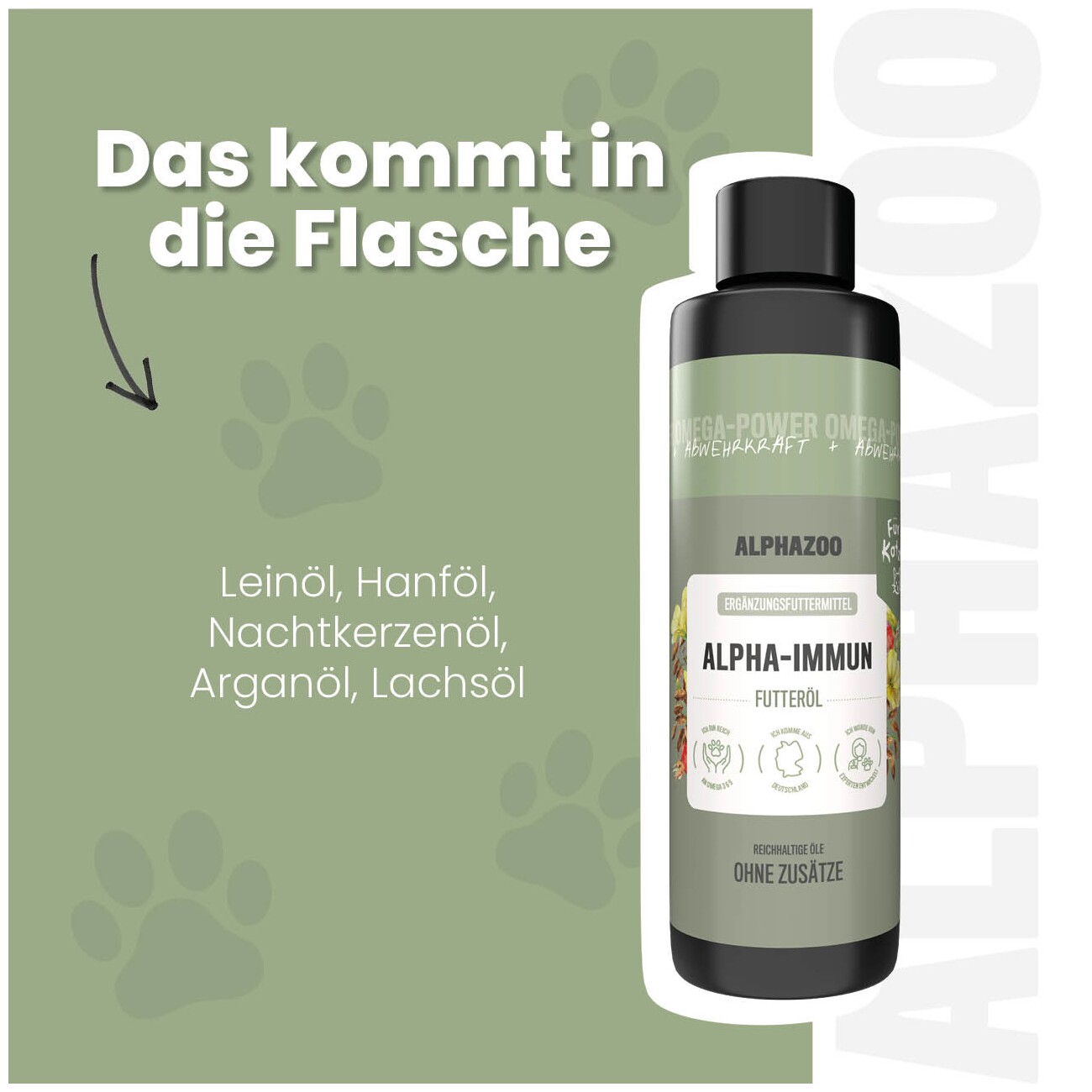 ALPHAZOO Alpha-Immun Futteröl für Katzen