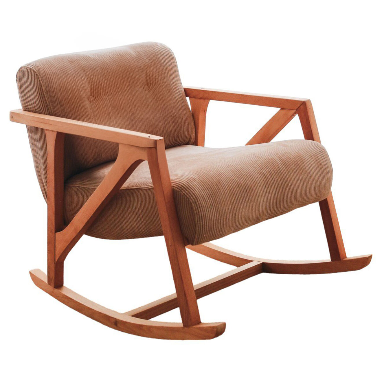 Homitis Fauteuil à bascule en Velours côtelé Nini Sallanan camel - 85x67x75 cm
