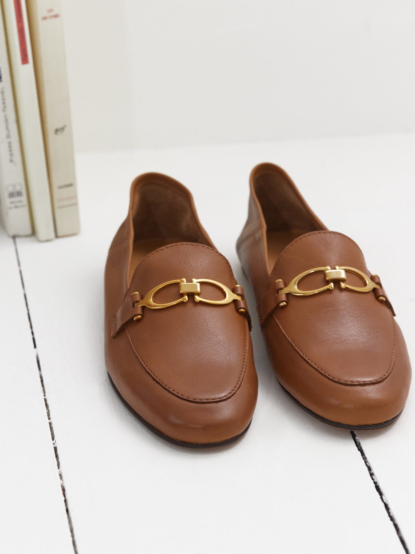 Mocassins bijou cuir femme