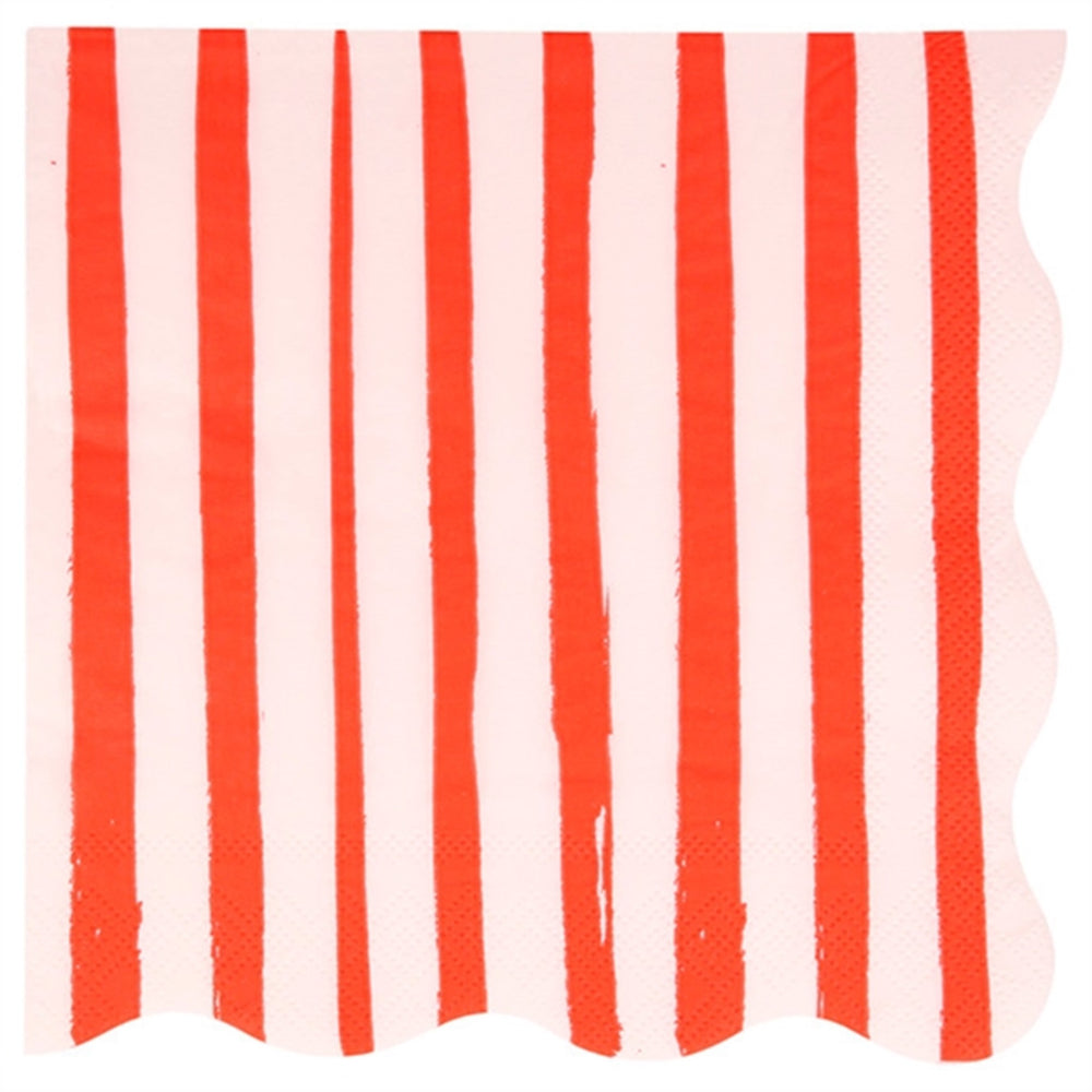 Køb Meri Meri Stripe Red Servietter Large